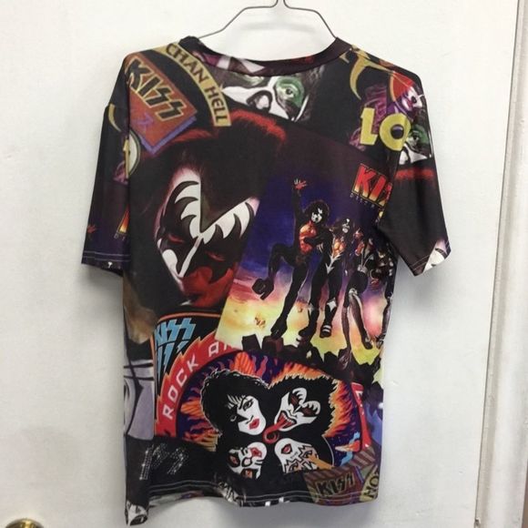 Kiss AOP All Over Print Double Sided Mens Graphic T-Shirt size Medium - Picture 2 of 7
